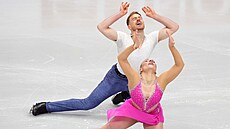 Natálie a Filip Taschlerovi b�hem rytmického tance na mistrovství Evropy v...