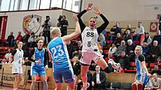 Natália Marti�ková (88) z Hradce Králové p�ichází o mí� v zápase s Trutnovem,...