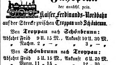 Zprávy o otev�ení nové trat� se objevily v novinách po celé monarchii....