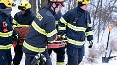 Záchrana uvázlého jesky�á�e na Blanensku. (11. ledna 2026)