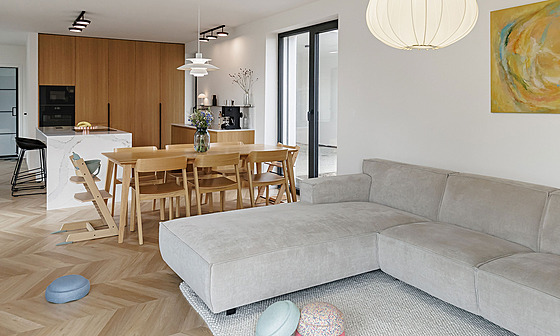 Jedním z hlavních po�adavk� majitel� bylo, aby kuchy� p�edstavovala centrum...