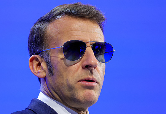 Francouzský prezident Emmanuel Macron na zasedání Sv�tového ekonomického fóra...