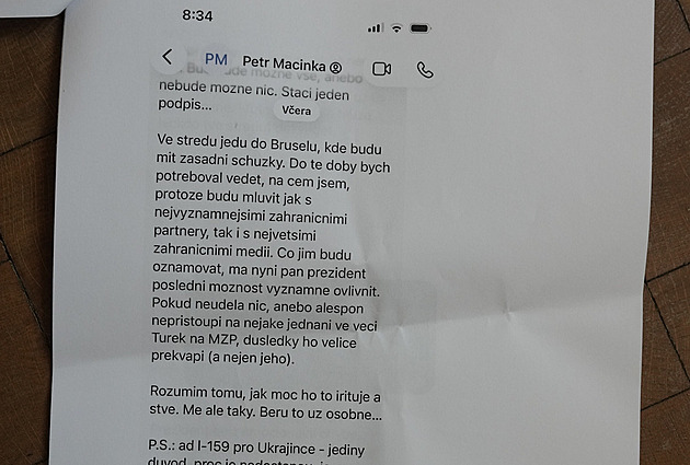 Když nebude Turek na MŽP, spálím mosty, že to vejde do učebnic, hrozil Macinka
