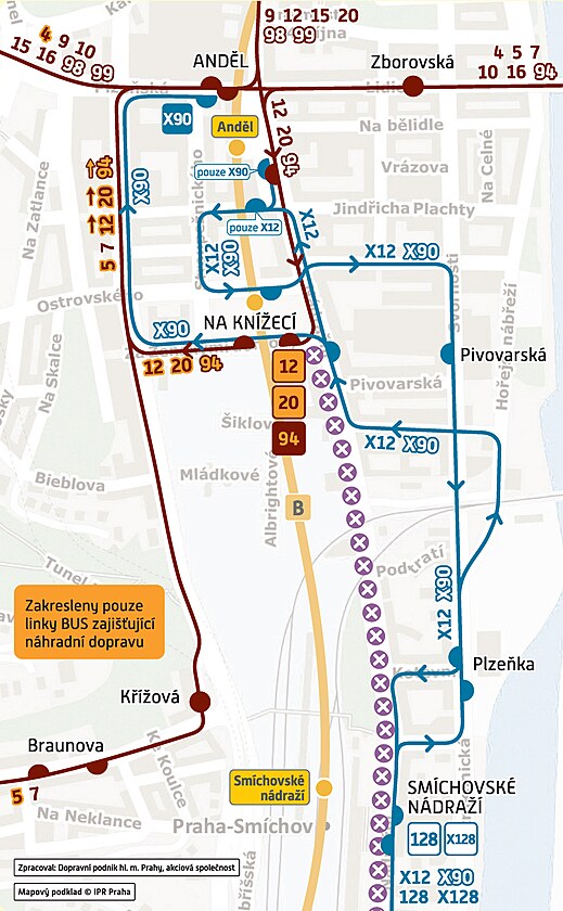 Takto bude vypadat v�luka a n�hradn� doprava