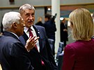 �eský premiér Andrej Babi�, p�edseda Evropské rady António Costa a �éfka unijní...