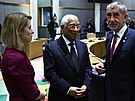 �eský premiér Andrej Babi�, p�edseda Evropské rady António Costa a �éfka unijní...