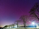 Polární zá�e byla viditelná kolem p�lnoci i v Hradci Králové, snímek zá�e u...