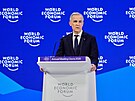 Kanadský premiér Mark Carney p�i projevu na Sv�tovém ekonomickém fóru v Davosu....