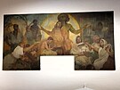 Obraz Alfonse Muchy B�h Mamon na v�stav� Mucha dnes v Go��rov� galerii v...