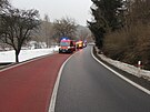 Nehoda se stala na silnici I/4 kousek za Vimperkem sm�rem na �kyni. (25. ledna...