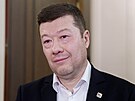 P�edseda Sn�movny a SPD Tomio Okamura po jednání mandátového a imunitního...