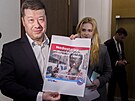 P�edseda Sn�movny a SPD Tomio Okamura po jednání mandátového a imunitního...