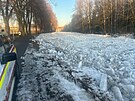 Ledové kry na �ece Otav� v Su�ici. (26. ledna 2026)