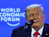 Donald Trump p�i projevu na 56. výro�ním zasedání Sv�tového ekonomického fóra v...