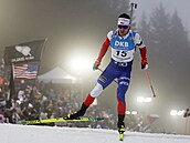 Michal Kr�má� na trati závodu s hromadným startem v Novém M�st� na Morav�.