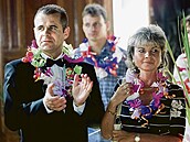 Kmotr Franti�ek Mrázek na oslav� podniku Setuza, který se konal v �ervenci roku...