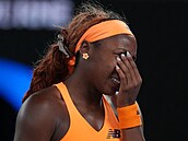 Americká tenistka Coco Gauffová se zlobí ve �tvrtfinále Australian Open.