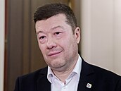 P�edseda Sn�movny a SPD Tomio Okamura po jednání mandátového a imunitního...