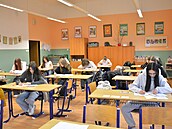 �áci devátých t�íd psali 28. ledna 2026 na �ad� �kol p�ijíma�ky nane�isto....