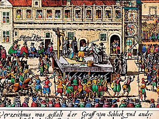 Poprava na Starom�stském nám�stí. v tomto p�ípad� zachycuje dobový...