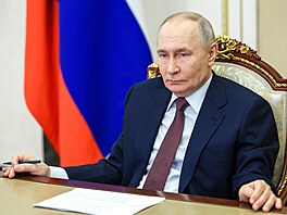 Ruský prezident Vladimir Putin v Kremlu na zasedání s vládou (21. ledna 2026)