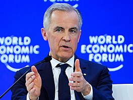 Kanadský premiér Mark Carney p�i projevu na Sv�tovém ekonomickém fóru v Davosu....