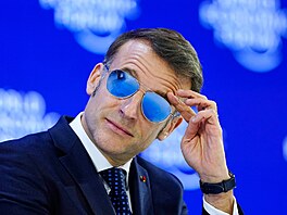 Emmanuel Macron na výro�ním zasedání Sv�tového ekonomického fóra v Davosu (20....