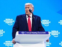 Prezident Donald Trump hovo�í b�hem 56. výro�ního zasedání Sv�tového...