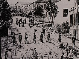 Kreslí� Nových ilustrovaných list� zachytil situaci po st�elb� �etnictva do...