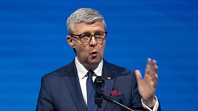 Vicepremi�r Karel Havl��ek na volebn�m sn�mu hnut� ANO (24. ledna 2026)