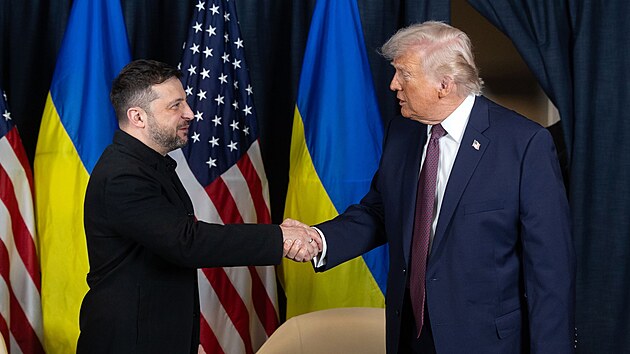 Volodymyr Zelenskyj a Donald Trump v Davosu (22. ledna 2026)