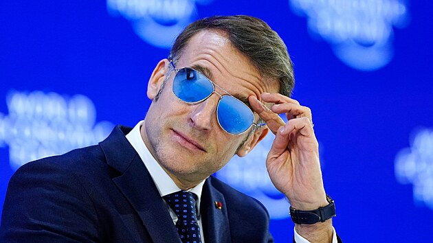 Emmanuel Macron na v�ro�n�m zased�n� Sv�tov�ho ekonomick�ho f�ra v Davosu (20. ledna 2026)