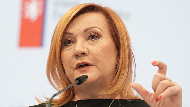 Tiskov� konference po jedn�n� z�stupc� vl�dy a odbor� o nav��en� plat� ve ve�ejn�m sektoru a st�tn� slu�b�. Na sn�mku ministryn� financ� Alena Schillerov� (ANO). (22. ledna 2026)