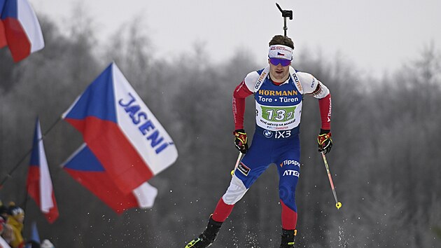 Tom� Mikyska na trati singl mixu v Nov�m M�st� na Morav�.