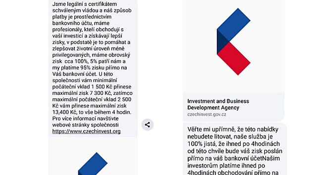 Podvodn� zpr�va tv���c� se jako od CzechInvestu (20. ledna 2026)