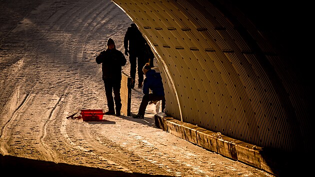 Posledn� dola�ov�n� trat� v Nov�m M�st� na Morav�. (21. ledna 2026)