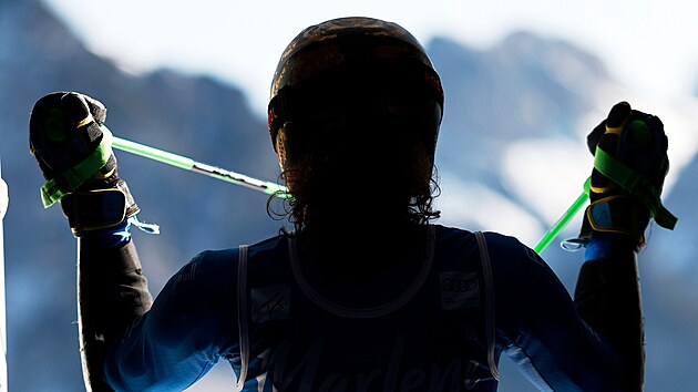 Italsk� ly�a�ka Federica Brignoneov� na startu ob��ho slalomu v Kronplatzu