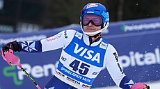 Martina Dubovská dorazila do cíle slalomu ve �pindlerov� Mlýn� s krásným...