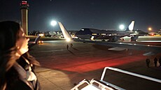 Letadlo s americkým prezidentem Donaldem Trumpem mí�ící do �výcarska se kv�li...