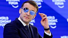 Francouzský prezident Emmanuel Macron na ekonomickém fóru v Davosu. (20. ledna...