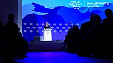 Kanadský premiér Mark Carney p�i projevu na Sv�tovém ekonomickém fóru v Davosu....