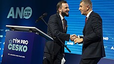 Premiér a p�edseda ANO Andrej Babi� na volebním sn�mu hnutí (24. ledna 2026)