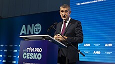 Premiér a p�edseda ANO Andrej Babi� na volebním sn�mu hnutí (24. ledna 2026)