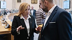 Ministryn� financí Alena Schillerová na zasedání vlády, která mimo jiné bude...