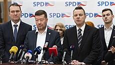 Tisková konference poslaneckého klubu SPD. Na snímku Lucie �afránová. Na snímku...