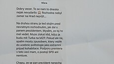 SMS komunikace místop�edsedy vlády Petra Macinky adresovaná prezidentu Petru...