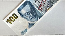 Pam�tní bankovka 100 korun �eských vzor 2026 - Budování �eskoslovenské m�ny.