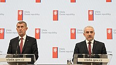 Tisková konference po jednání zástupc� vlády a odbor� o navý�ení plat� ve...