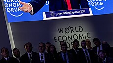 Donald Trump p�i projevu na 56. výro�ním zasedání Sv�tového ekonomického fóra v...