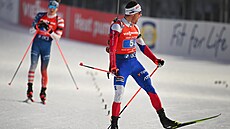 Michal Kr�má� slaví t�etí místo ve smí�ené �tafet� v Novém M�st� na Morav�.